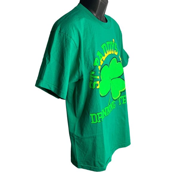 Vintage 90s St Paddys Day Drinking Team T Shirt L Green Single Stitch Crewneck - Picture 6 of 7
